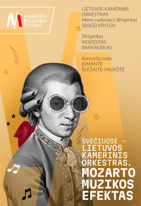 Pirkti bilietus PMT | Koncertas šeimai SVEČIUOSE – LIETUVOS KAMERINIS ORKESTRAS. MOZARTO MUZIKOS EFEKTAS Panevėžys, Panevėžio muzikinis teatras Kovas 01