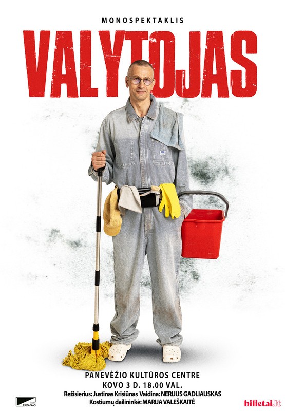 Buy tickets PREMJERA! Monospektaklis VALYTOJAS | Panevėžys Panevėžys, Panevėžio kultūros centras March 03