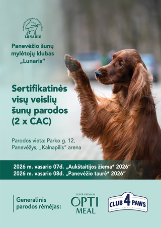 Pirkti bilietus Visų veislių šunų paroda | ”Panevėžio taurė’2026” Panevėžys, Kalnapilio arena Vasaris 08