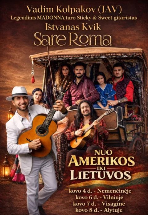 Pirkti bilietus SARE ROMA, Ištvano Kvik ir gitaros virtuozo, Madonnos turo Sticky & Sweet gitaristo Vadim Kolpakov (JAV) koncertas Vilnius, Vilniaus lenkų kultūros namai Kovas 06
