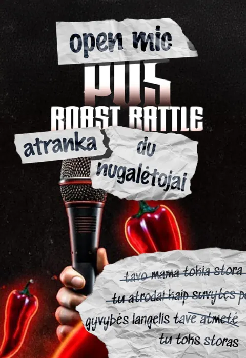 Pirkt biļetes PVŠ Roast Battle | 2 laida Vilnius, K2 Comedy Club Februāris 07