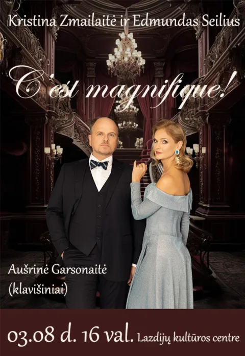 Pirkti bilietus Koncertas „C'est magnifique“ Lazdijai, Lazdijų kultūros centras Kovas 08