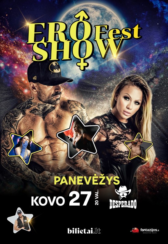 Pirkti bilietus EROFest show | Erotinis šou Panevėžys, Renginių erdvė Desperado Kovas 27