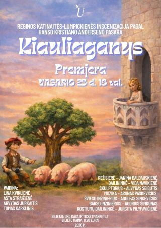 Pirkti bilietus Utenos kultūros centro lėlių teatro „Zuikis Puikis“ spektaklis  „Kiauliaganys“ Utena, Utenos kultūros centras Vasaris 25
