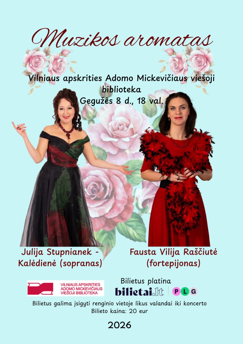 Pirkti bilietus Muzikos aromatas Vilnius, Adomo Mickevičiaus viešoji biblioteka Gegužė 08