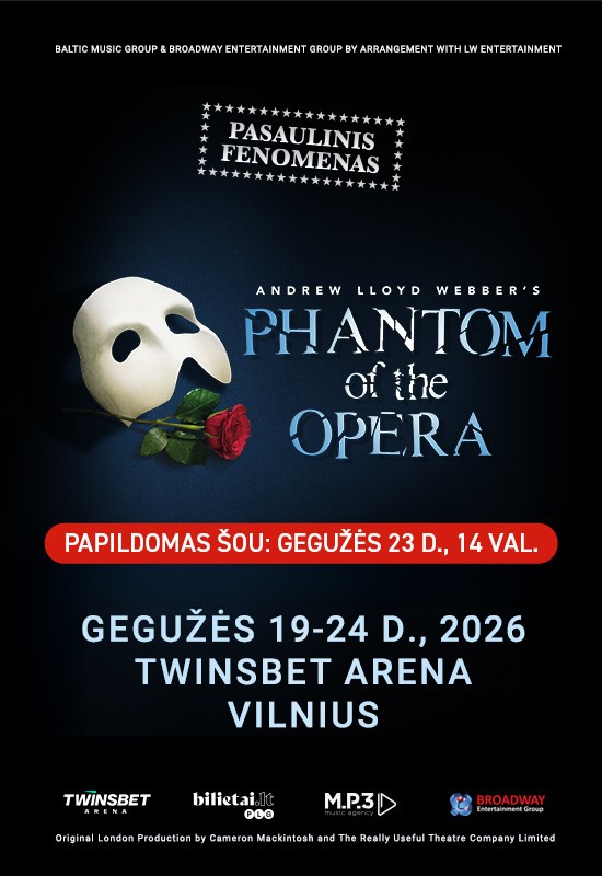 Pirkti bilietus The Phantom of the Opera Vilnius, Twinsbet Arena Gegužė 23