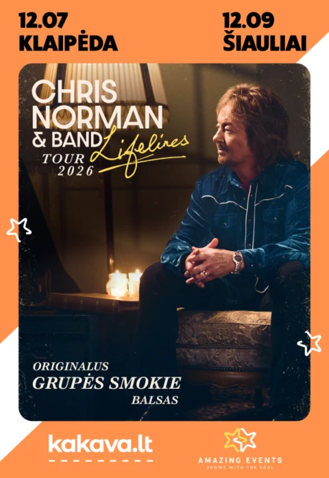 Pirkti bilietus CHRIS NORMAN & BAND koncertas Šiauliai, Šiaulių arena Gruodis 09