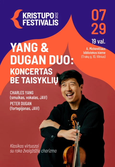 Pirkti bilietus KRISTUPO FESTIVALIS | YANG-DUGAN DUO: KONCERTAS BE TAISYKLIŲ Vilnius, A. Mickevičiaus bibliotekos kiemas Liepa 29