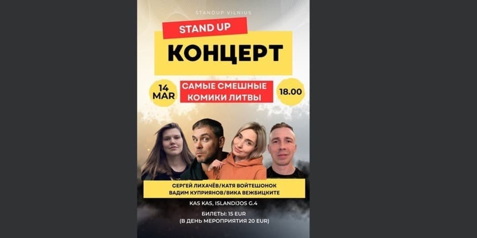 Pirkti bilietus STAND UP VILNIUS Vilnius, Kas Kas Kovas 14
