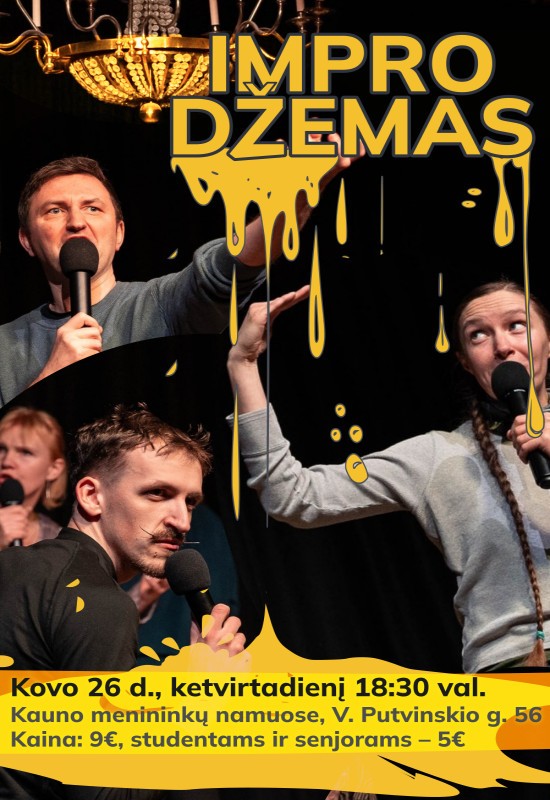 Pirkti bilietus IMPRO džemas (komedijos vakaras) Kaunas, Kauno menininkų namai Kovas 26