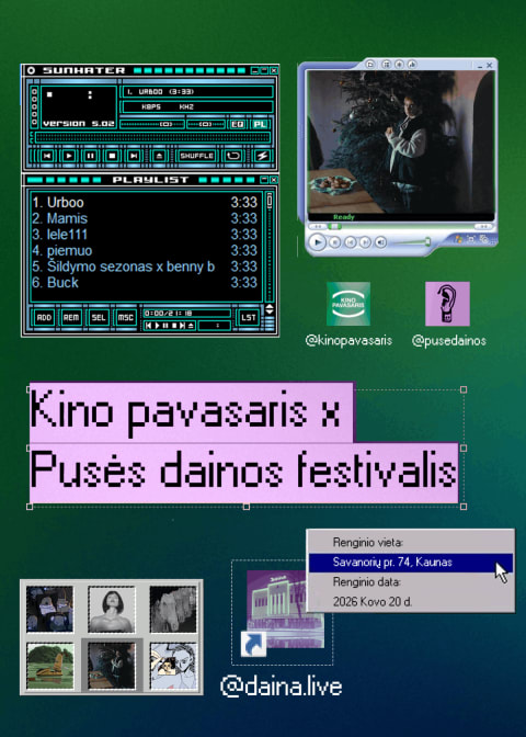 Купить билеты „Kino pavasaris“ x „Pusės dainos festivalis“ Kaunas, „Daina“ Март 20-21