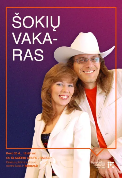 Pirkti bilietus ŠOKIŲ VAKARAS SU ŠLAGERIŲ GRUPE „BALIUS“ Panevėžys, Panevėžio kultūros centras Kovas 20