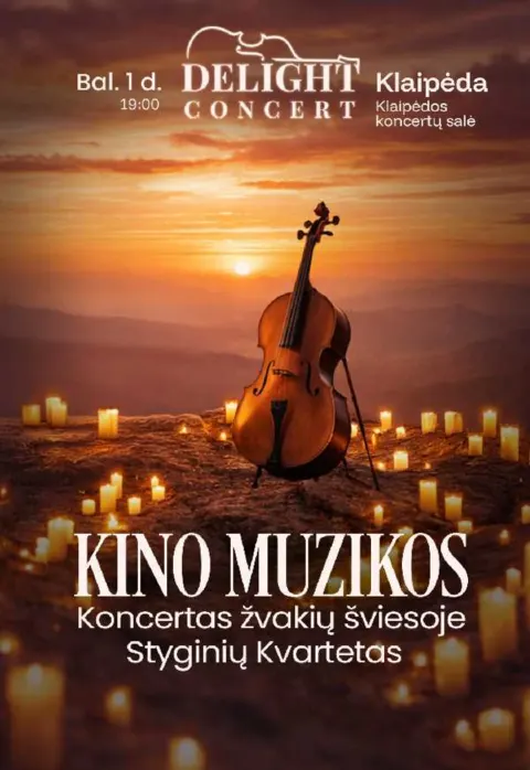 Pirkti bilietus Kino Muzikos Koncertas žvakių šviesoje. Styginių | Kvartetas Klaipėda, Klaipėdos koncertų salė Balandis 01