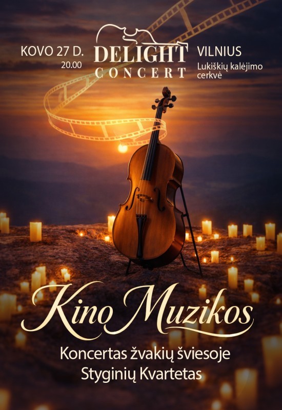 Pirkti bilietus Kino Muzikos koncertas žvakių šviesoje. Styginių Kvartetas Vilnius, Lukiškių kalėjimas 2.0 Kovas 27