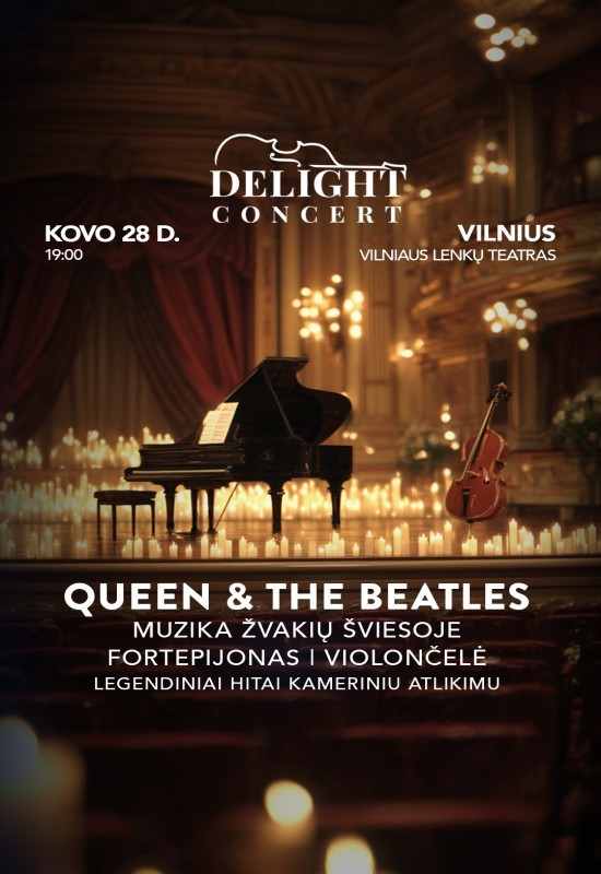 Buy tickets Queen ir The Beatles muzika žvakių šviesoje Vilnius, Vilniaus lenkų kultūros namai March 28