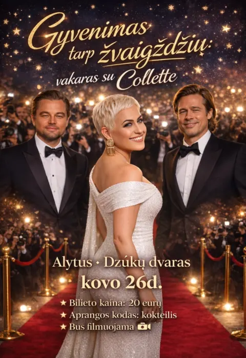 Pirkt biļetes Gyvenimas tarp žvaigždžių: vakaras su Collette Alytaus raj., Dzūkijos dvaras Marts 26