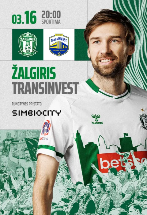 Купить билеты Top lygos rungtynės: FK Žalgiris - Vilniaus raj. Transinvest Vilnius, SPORTIMA arena Март 16