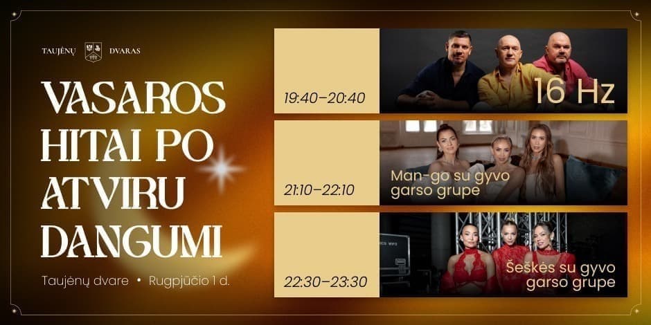 Pirkti bilietus Šeškės, Man-go ir 16 Hercų Taujėnų dvare Taujėnai, Taujėnų dvaras Rugpjūtis 01