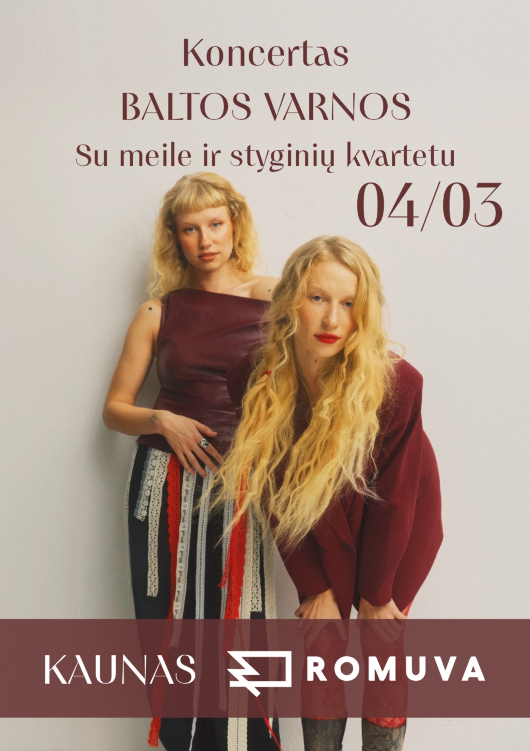 Pirkti bilietus Baltos Varnos | koncertas su styginių kvartetu Kaunas, Kauno kino centras Romuva Balandis 03