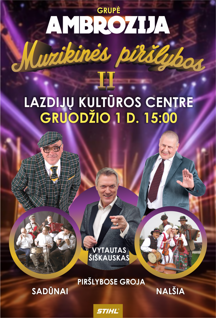 Pirkti bilietus Grupė AMBROZIJA. MUZIKINĖS PIRŠLYBOS 2 Vilnius, Lietuvos nacionalinė filharmonija Gruodis 01