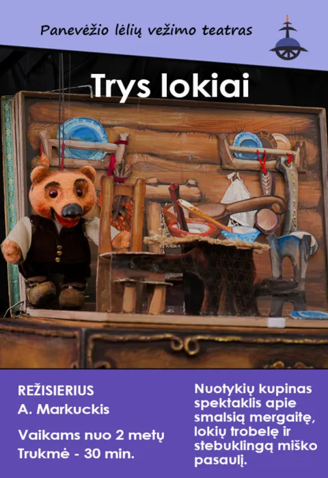 Pirkti bilietus „TRYS LOKIAI“, rež. A.Markuckis Panevėžys, Panevėžio lėlių vežimo teatras Kovas 22
