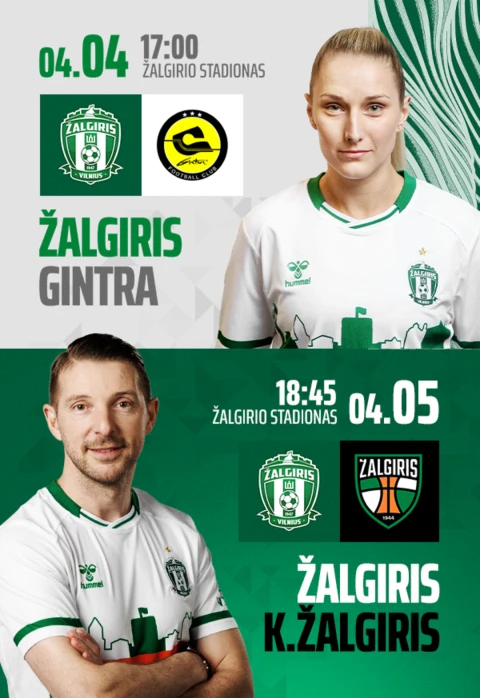 Pirkti bilietus Top lygos rungtynės: FK Žalgiris - Kauno Žalgiris Vilnius, Žalgirio namų stadionas Balandis 05