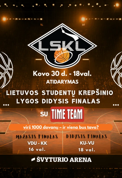 Buy tickets Lietuvos studentų krepšinio lygos Didysis finalas su Time Team Klaipėda, Klaipėdos Švyturio arena March 30