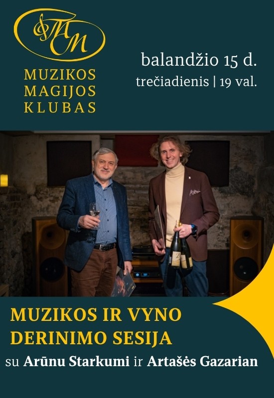 Pirkti bilietus Muzikos ir vyno derinimo sesija Vilnius, Muzikos magijos klubas Balandis 15