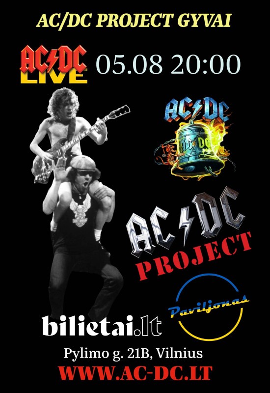 Pirkti bilietus AC/DC HITŲ FIESTA GYVAI Vilnius, Baras Paviljonas Gegužė 08