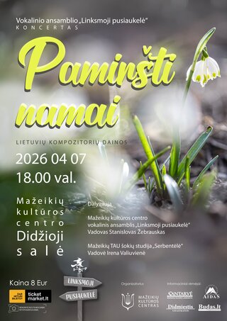 Купить билеты Koncertas „Pamiršti namai“ Mažeikiai, Mažeikių kultūros centras Апрель 07