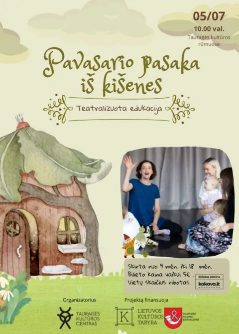 Pirkti bilietus Teatralizuota edukacija „Pavasario pasakos iš kišenės“ Tauragė, Tauragės pilies kiemelis Gegužė 07