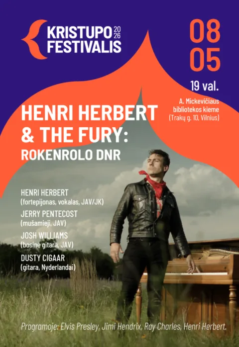 Pirkti bilietus KRISTUPO FESTIVALIS | HENRI HERBERT & THE FURY: ROKENROLO DNR Vilnius, A. Mickevičiaus bibliotekos kiemas Rugpjūtis 05