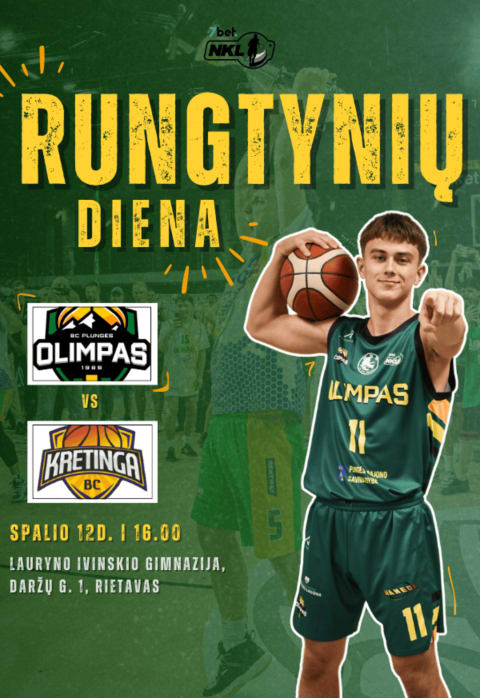 Pirkt biļetes 7Bet-NKL krepšinio rungtynės. Plungės „Olimpas“ - Kretingos „Kretinga-Rivile“ Rietavas, Lauryno Ivinskio gimnazija Oktobris 12