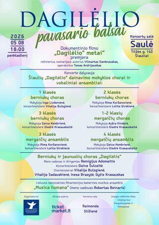 Pirkti bilietus DAGILĖLIO pavasario balsai Šiauliai, Šiaulių koncertų salė Saulė Gegužė 08
