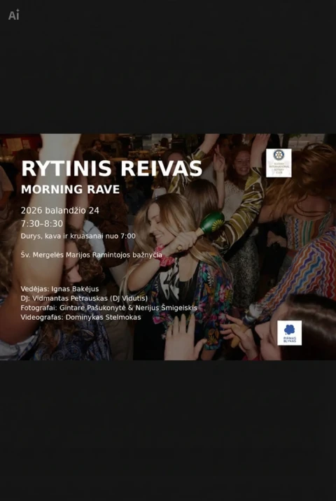 Pirkti bilietus RYTINIS REIVAS | MORNING RAVE Vilnius, Šv. Mergelės Marijos Ramintojos bažnyčia Balandis 24