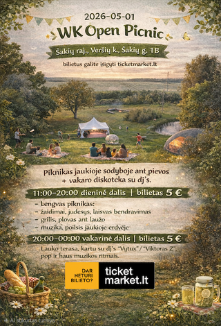 Купить билеты WK Open Picnic | Piknikas jaukioje sodybe ant pievos Šakių raj., Veršių k., Šakių g. 1 B, WK Open Picnic Май 01