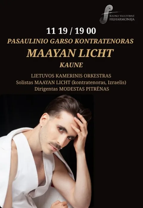 Pirkti bilietus PASAULINIO GARSO KONTRATENORAS MAAYAN LICHT KAUNE Kaunas, Kauno valstybinė filharmonija Lapkritis 19