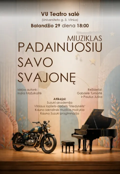 Pirkti bilietus Miuziklas „Padainuosiu savo svajonę“ Vilnius, VU Teatro salė Balandis 29
