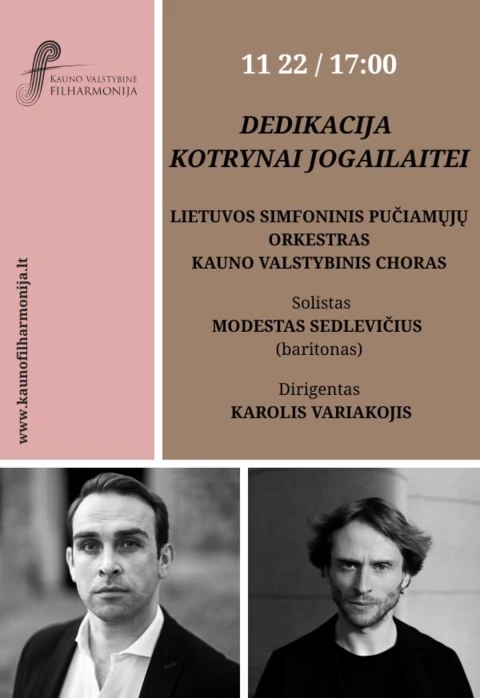 Pirkti bilietus DEDIKACIJA KOTRYNAI JOGAILAITEI Kaunas, Kauno valstybinė filharmonija Lapkritis 22