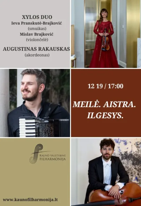 Pirkti bilietus MEILĖ. AISTRA. ILGESYS. Kaunas, Kauno valstybinė filharmonija Gruodis 19