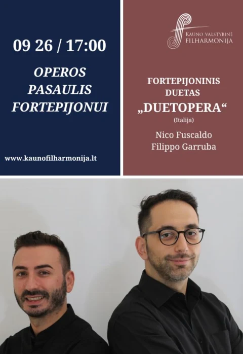 Pirkti bilietus OPEROS PASAULIS FORTEPIJONUI Kaunas, Kauno valstybinė filharmonija Rugsėjis 26