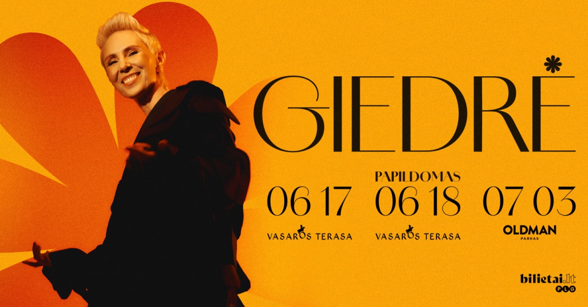 Pirkti bilietus GIEDRĖ | Vasaros terasa | Papildomas Vilnius, Vasaros terasa Birželis 18
