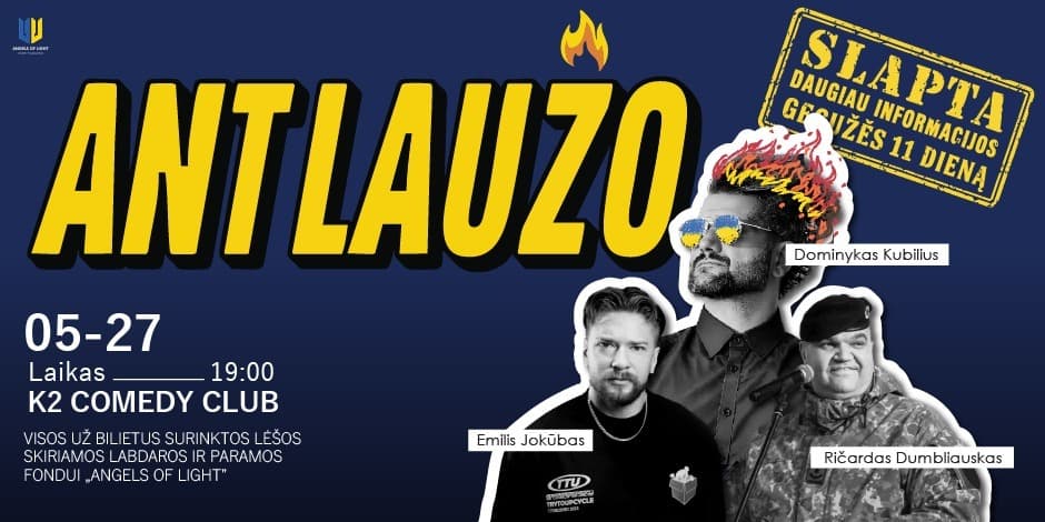 Pirkti bilietus „Ant laužo“ | Paramos Ukrainai renginys Vilnius, K2 Comedy Club Gegužė 27