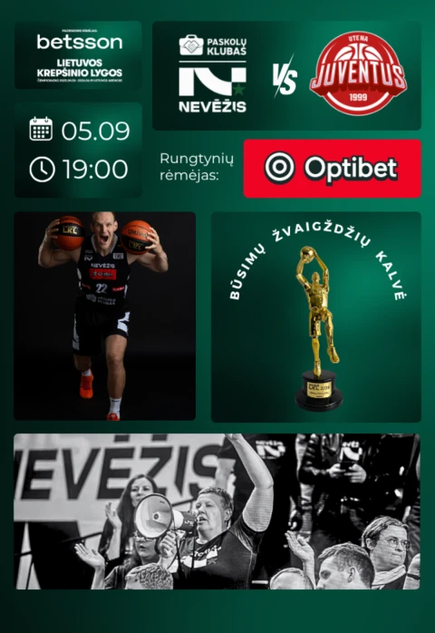 Pirkti bilietus LKL rungtynės: Kėdainių „Nevėžis“ – Utenos „Juventus“ Kėdainiai, Kėdainių arena Gegužė 09