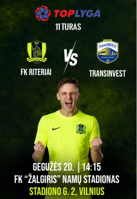 Pirkti bilietus FK „Riteriai“ – „Transinvest“ Vilnius, Žalgirio namų stadionas Gegužė 02