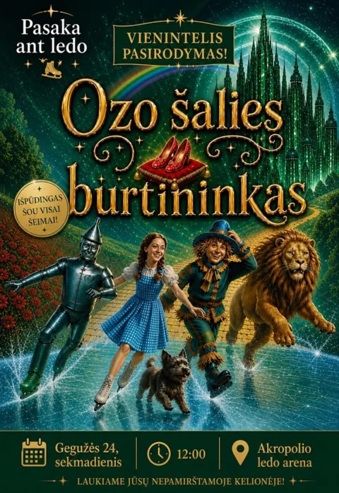 Pirkti bilietus Pasaka ant ledo „Ozo šalies burtininkas“ Vilnius, Akropolio ledo arena Gegužė 24