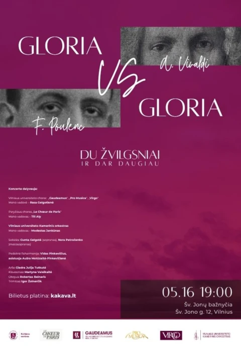 Buy tickets GLORIA VS GLORIA: DU ŽVILGSNIAI Vilnius, Šv. Jonų bažnyčia May 16