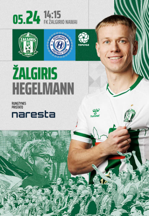 Pirkti bilietus Top lygos rungtynės: FK Žalgiris - Kauno raj. Hegelmann Vilnius, Žalgirio namų stadionas Gegužė 24