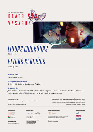 Pirkti bilietus Beatričės vasaros festivalis | Liudas Mockūnas | Petras Geniušas Sutkų k., Šakių r., Sutkų mūrinė bažnyčia Birželis 20