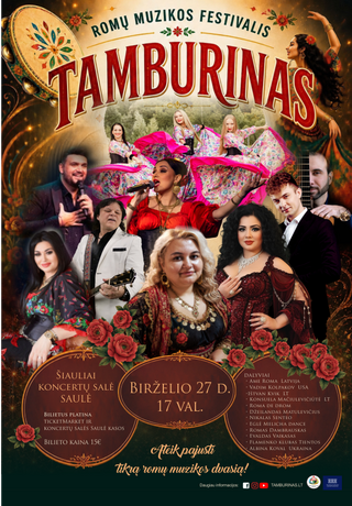 Pirkti bilietus Romų muzikos festivalis TAMBURINAS Šiauliai, Šiaulių koncertų salė Saulė Birželis 27